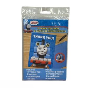 Thomas & Friends set of 8 thank you cards with envelope & seals, brand new!